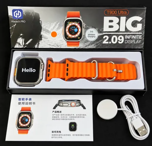 Smartwatch T900 Ultra Big Tela 2.09 Infinite Display Calculadora Cardíaca Monitoramento