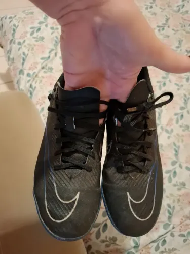 Chuteira Nike Mercurial Vapor 15Club Society, T 37 Cor Preta detalhes azul, Original Nike