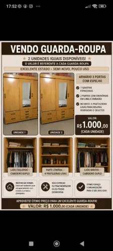 Vende-se guarda roupas.