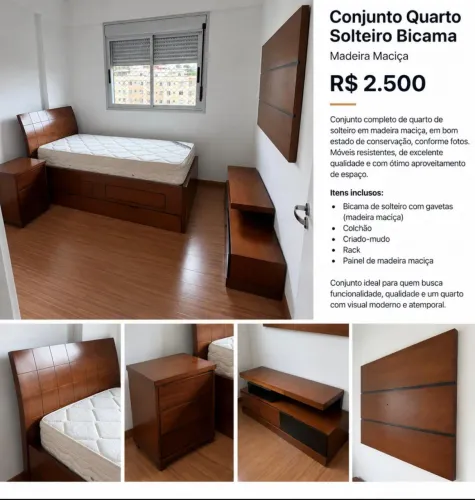 Conjunto Quarto Cama Solteiro - Bicama
