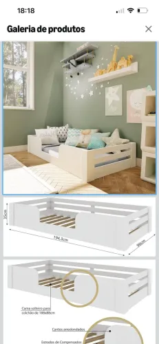 Cama Solteiro Montessoriana - Colchão de Solteiro | Excelente Estado