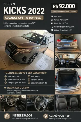 Nissan Kicks Advance 1.6 16V Flex AUT 2022