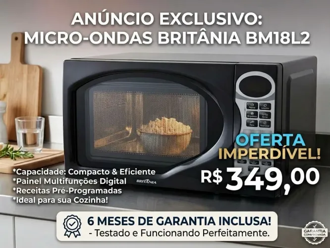 Microondas Britânia garantia 6 meses