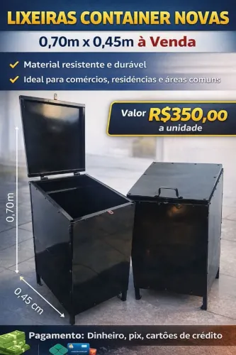 Lixeiras Novas com tampa 