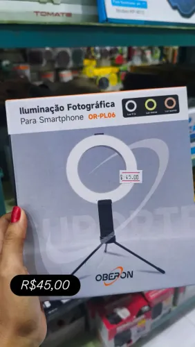 Tripé suporte de celular com led