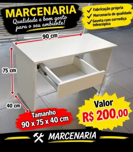 Mesa mdf com gaveta novas, medidas 90cumprimento 75altura e 40profundidade