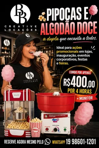 Aluguel / Pipoca / Algodão Doce / Monitor(a)