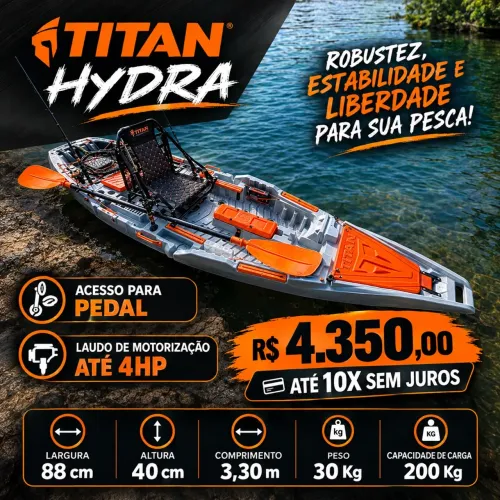 Caiaque Hydra para motor e pedal