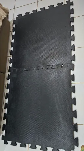 Tatame 2,00x1,00x10mm Com Encaixe Preto Eva Revestimento Eva