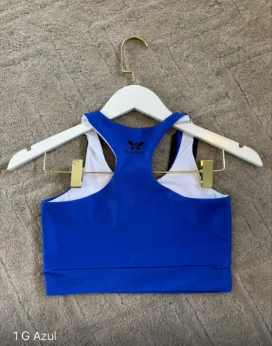 Top fitness azul