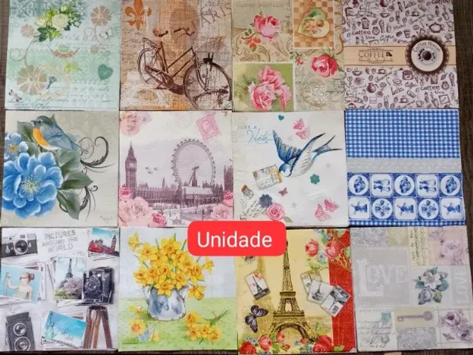Guardanapos para Decoupage R$ 1,00 a unidade