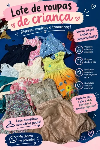 Lote de roupas infantis - diversos modelos e tamanhos