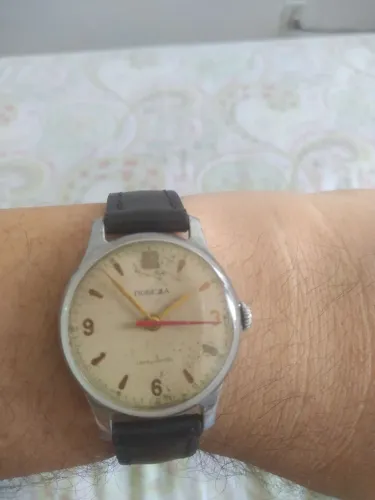 Relógio pobeda a corda 15 jóias cccp 1954