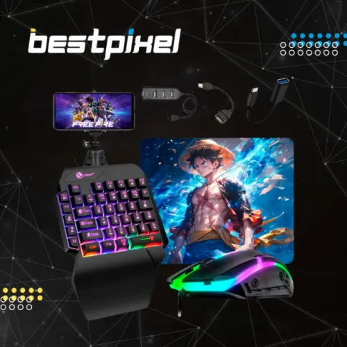 Kit Gamer para Celular One Hand com Teclado e Mouse RGB