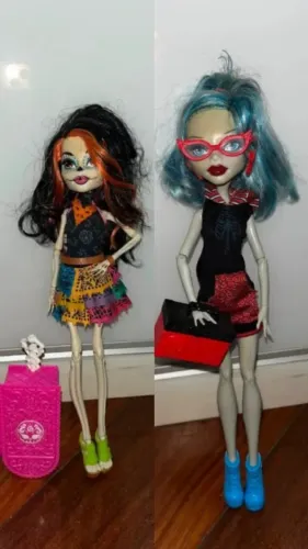 Bonecas originais Monster High G1 - Skelita Calaveras e Ghoulia Yelps
