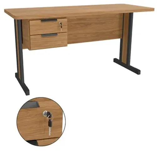MESA ESCRITÓRIO DIRETOR C/2 GAVETAS 150X60X75