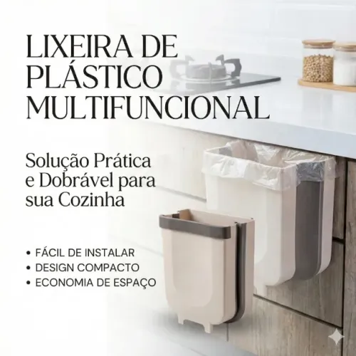 LIXEIRA DE PLASTICO PARA USO DOMESTICO OI-0263 Material Plástico