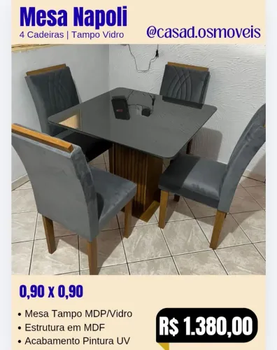 Mesa de jantar - Cinza 