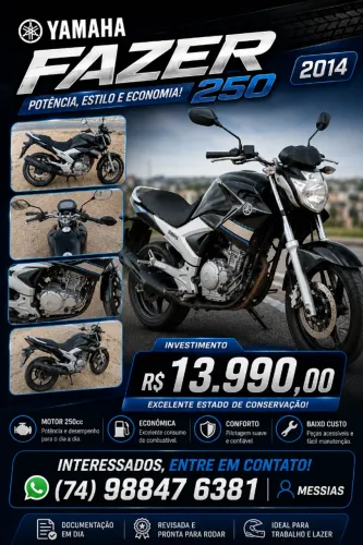 Yamaha Fazer 250 2014 - Excelente estado | R$ 13.990,00