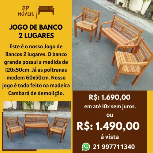Jogo de Bancos 2 Lugares.