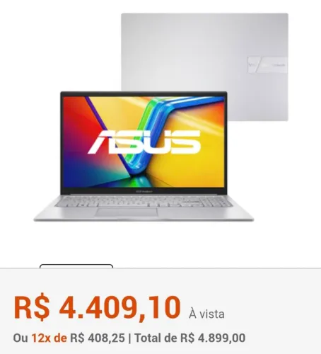 Notebook Asus vivobook 15 x1540va 20GB SSD 1TB<br>