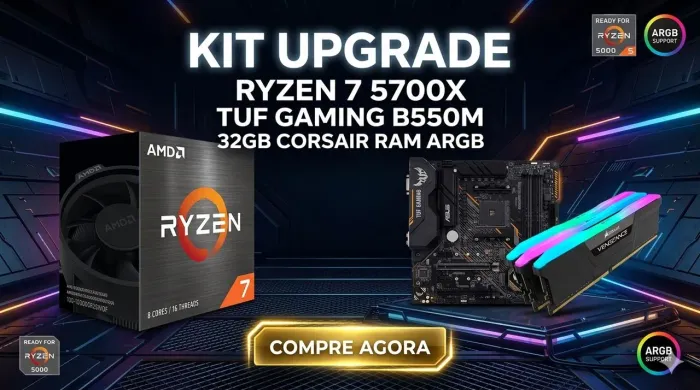 Kit gamer 5700x b550m tuf 32 gb Corsair RGb 