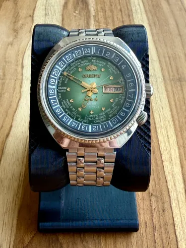 Relógio Orient World Time Green Dial - 1970