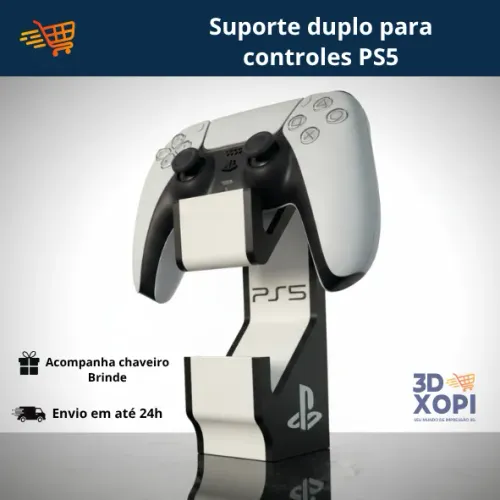 Suporte para 2 Controles PS5 DualSense -Temos de Xbox