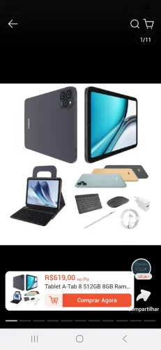 Troco tablet novo na caixa sem uso.troco por tv smart 50 polegada 4k