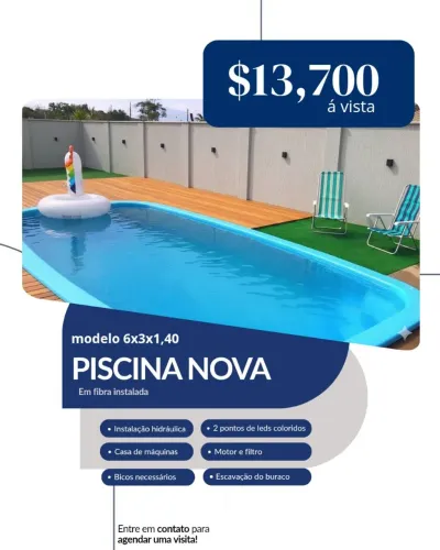 Piscina nova em fibra instalada