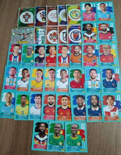 Figurinhas copa do mundo 2026 - lote com 115 figurinhas
