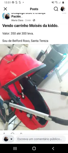 Vendo carrinho Moisés da kiddo.