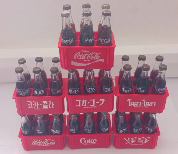Coleção completa garrafinhas coca-cola anos 80