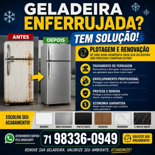 RENOVAÇÃO E PLOTAGEM DE GELADEIRAS