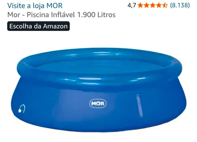 Piscina inflável MOR 1900litros + capa