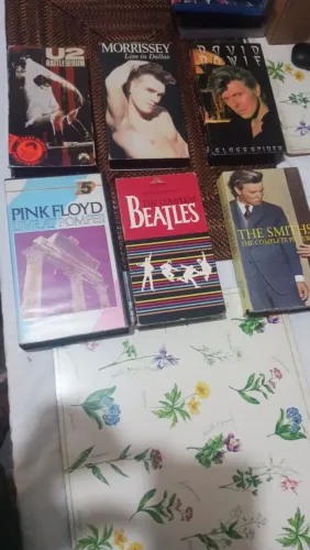 Lote 6 Fitas VHS Originais Rock Raro - Pink Floyd Pompeii, Beatles, Bowie, U2, Morrissey,