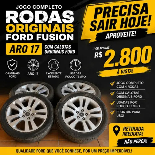 ? OPORTUNIDADE - PRECISA SAIR! ? Jogo completo de rodas ORIGINAIS Ford Fusion aro 17 +