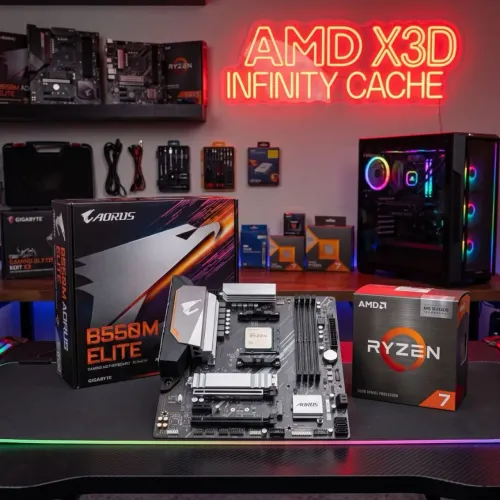 KIT UPGRADE X3D RYZEN 7 5800X3D + PLACA MAE AORUS - NOVO GARANTIA DE 1 ANO