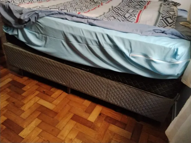 CAMA BOX E COLCHÃO CASAL