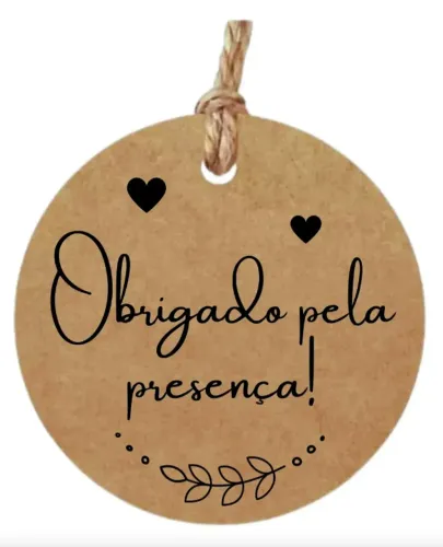 100 Tags Papel Kraft (obrigada Pela Presença) Lembrancinha