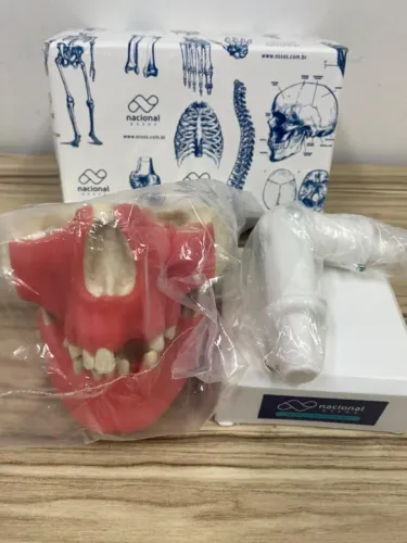 MANEQUIM IMPLANTO PRE MOLAR COM 3º MOLAR INCLUSO E GENGIVA - NACIONAL OSSOS