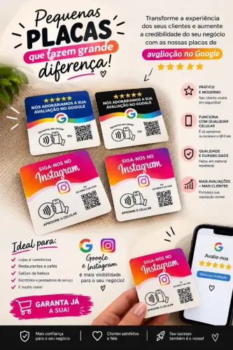 Placas NFC e QR CODE