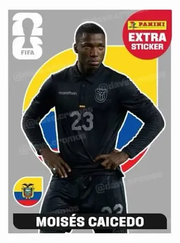 Figurinha Extra Sticker MOISÉS CAICEDO Regular Copa do Mundo 2026 Panini