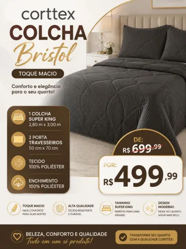 Colcha Bristol corttex super king 