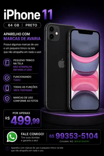 IPHONE 11 PRETO 64GB