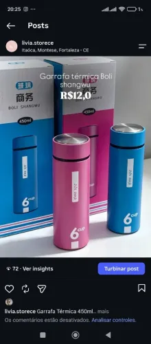 Garrafa Boli shangwu azul e rosa