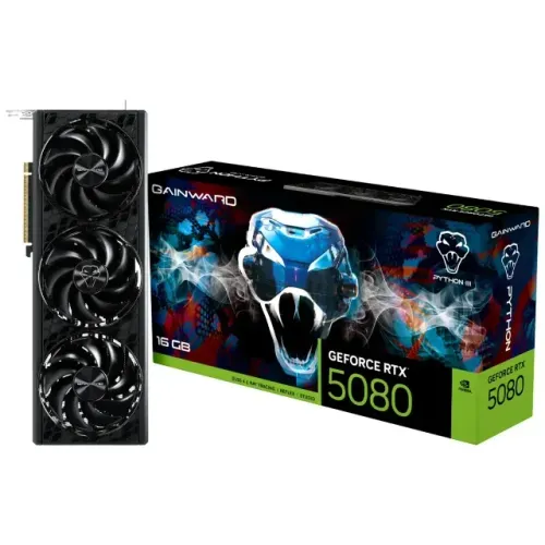 Placa De Vídeo Geforce Ddr7 16Gb/256 Bits Rtx 5080 Python III Gainward, 3 Fans, Dp, Hdmi,