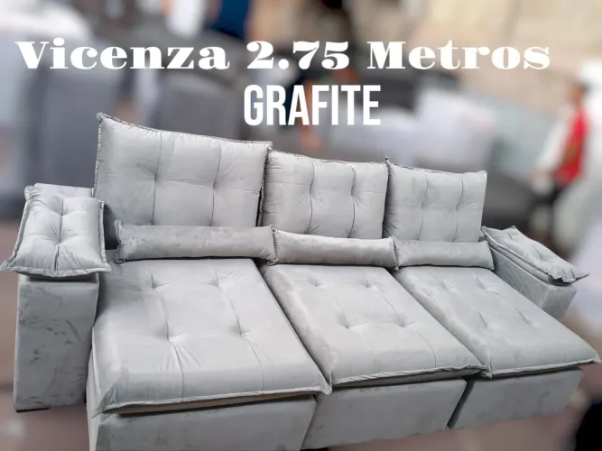Sofá retrátil 2,75 metros - Grafite