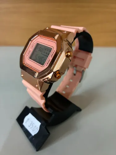 Relogio Digital Feminino Esportivo Rose Gold Quadrado com Cronometro - Produto Novo