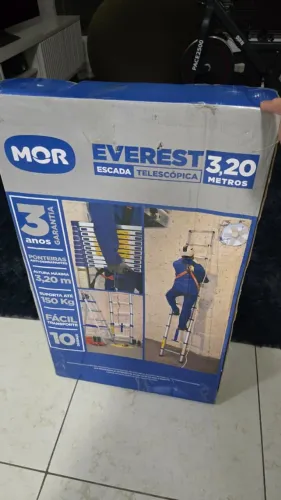 Escada Telescópica Everest de Alumínio 10 Degraus Mor - Nova e lacrada!